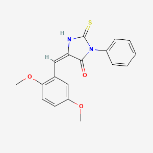 (5E)-5-(2,5-dimethoxybenzylidene)-2-mercapto-3-phenyl-3,5-dihydro-4H-imidazol-4-one