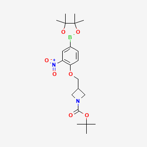 tert-Butyl 3-((2-nitro-4-(4,4,5,5-tetramethyl-1,3,2-dioxaborolan-2-yl)phenoxy)methyl)azetidine-1-carboxylate