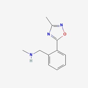 molecular formula C11H13N3O B1371810 N-甲基-1-[2-(3-甲基-1,2,4-噁二唑-5-基)苯基]甲胺 CAS No. 879896-56-7