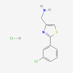 molecular formula C10H10Cl2N2S B1371822 [2-(3-Chlorophenyl)-1,3-thiazol-4-yl]methanamine hydrochloride CAS No. 690632-12-3