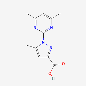 molecular formula C11H12N4O2 B1371830 1-(4,6-dimethylpyrimidin-2-yl)-5-methyl-1H-pyrazole-3-carboxylic acid CAS No. 926016-42-4