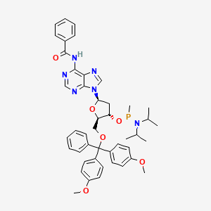 N-[9-[(2R,4S,5R)-5-[[bis(4-methoxyphenyl)-phenylmethoxy]methyl]-4-[[di(propan-2-yl)amino]-methylphosphanyl]oxyoxolan-2-yl]purin-6-yl]benzamide