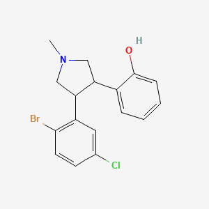 2-[4-(2-Bromo-5-chlorophenyl)-1-methylpyrrolidin-3-yl]phenol