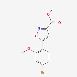 molecular formula C12H10BrNO4 B13718375 Methyl 5-(4-Bromo-2-methoxyphenyl)isoxazole-3-carboxylate 