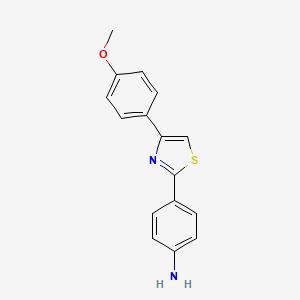 molecular formula C16H14N2OS B1371842 4-(4-(4-Methoxyphenyl)thiazol-2-yl)aniline CAS No. 749151-25-5