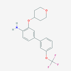 3-((Tetrahydro-2H-pyran-4-yl)oxy)-3'-(trifluoromethoxy)-[1,1'-biphenyl]-4-amine