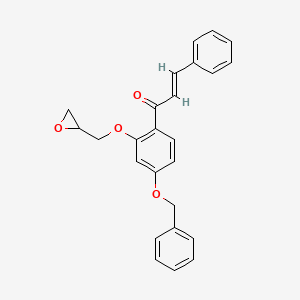 molecular formula C25H22O4 B13718680 3-Oxo-1-phenyl-3-[2'-(2'',3''-epoxypropoxy)-4'-benzyloxyphenyl]propene 