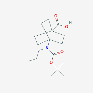 molecular formula C17H29NO4 B13718793 4-((tert-Butoxycarbonyl)(propyl)amino)bicyclo[2.2.2]octane-1-carboxylic acid 