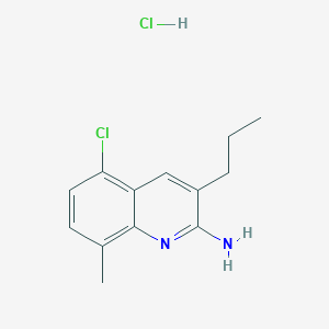 molecular formula C13H16Cl2N2 B13718836 2-Amino-5-chloro-8-methyl-3-propylquinoline hydrochloride CAS No. 1170917-31-3