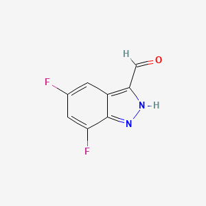 molecular formula C8H4F2N2O B1371894 5,7-Difluoro-1H-indazole-3-carbaldehyde CAS No. 1000343-25-8