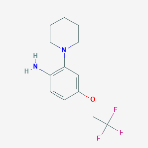 molecular formula C13H17F3N2O B13718967 2-(Piperidin-1-yl)-4-(2,2,2-trifluoroethoxy)aniline 