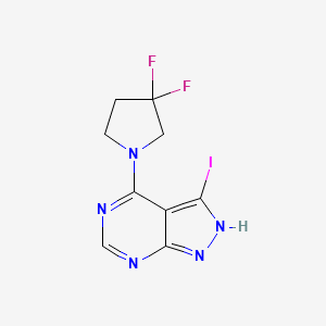 molecular formula C9H8F2IN5 B13718977 4-(3,3-Difluoropyrrolidin-1-yl)-3-iodo-1H-pyrazolo[3,4-d]pyrimidine 