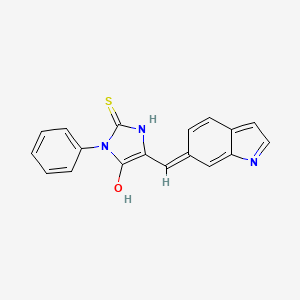 molecular formula C18H13N3OS B13718987 5-((1H-Indol-6-yl)methylene)-3-phenyl-2-thioxoimidazolidin-4-one 