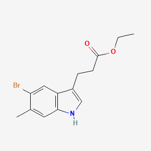 molecular formula C14H16BrNO2 B13719007 Ethyl 3-(5-Bromo-6-methyl-3-indolyl)propanoate 