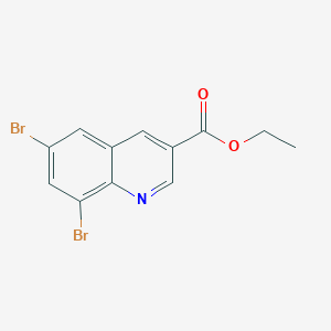 molecular formula C12H9Br2NO2 B13719019 Ethyl 6,8-Dibromoquinoline-3-carboxylate 