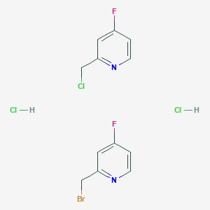 2-(Bromomethyl)-4-fluoropyridine--2-(chloromethyl)-4-fluoropyridine dihydrochloride