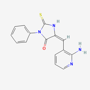 (5E)-5-[(2-aminopyridin-3-yl)methylene]-2-mercapto-3-phenyl-3,5-dihydro-4H-imidazol-4-one