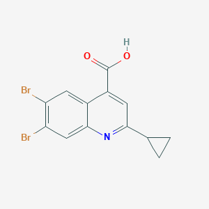 6,7-Dibromo-2-cyclopropylquinoline-4-carboxylic Acid