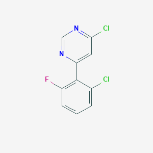 molecular formula C10H5Cl2FN2 B1371944 4-Chloro-6-(2-chloro-6-fluorophenyl)pyrimidine 