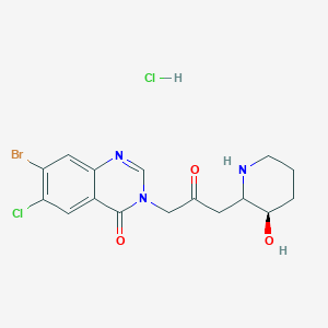 7-bromo-6-chloro-3-[3-[(3R)-3-hydroxypiperidin-2-yl]-2-oxopropyl]quinazolin-4-one;hydrochloride