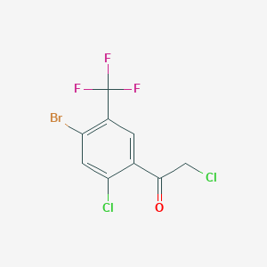 molecular formula C9H4BrCl2F3O B13719472 4'-Bromo-2'-chloro-5'-(trifluoromethyl)phenacyl chloride 