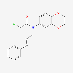 2-chloro-N-(2,3-dihydro-1,4-benzodioxin-6-yl)-N-(3-phenylprop-2-enyl)acetamide