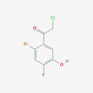 molecular formula C8H5BrClFO2 B13719568 2'-Bromo-4'-fluoro-5'-hydroxyphenacyl chloride 