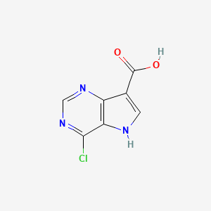 molecular formula C7H4ClN3O2 B1371988 4-Chloro-5H-pyrrolo[3,2-D]pyrimidine-7-carboxylic acid CAS No. 1019056-31-5