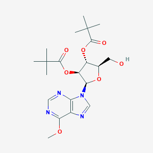 molecular formula C21H30N4O7 B137199 [(2R,3R,4S,5R)-4-(2,2-dimethylpropanoyloxy)-2-(hydroxymethyl)-5-(6-methoxypurin-9-yl)oxolan-3-yl] 2,2-dimethylpropanoate CAS No. 137057-62-6