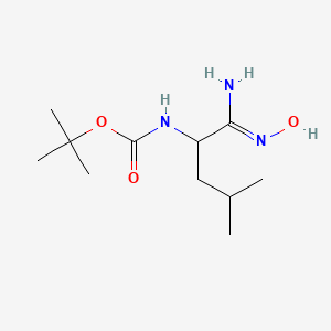 tert-butyl N-[1-(N'-hydroxycarbamimidoyl)-3-methylbutyl]carbamate