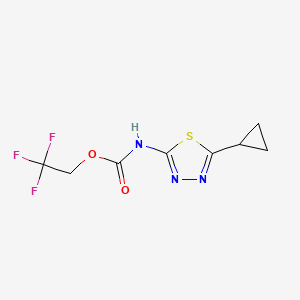 molecular formula C8H8F3N3O2S B1372004 2,2,2-trifluoroethyl N-(5-cyclopropyl-1,3,4-thiadiazol-2-yl)carbamate CAS No. 1208701-04-5