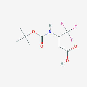 molecular formula C9H14F3NO4 B1372014 (R,S)-Boc-3-アミノ-4,4,4-トリフルオロ酪酸 CAS No. 1185296-42-7