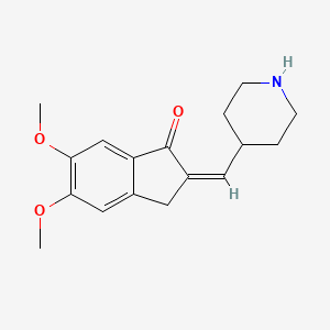 molecular formula C17H21NO3 B13720224 5,6-Dimethoxy-2-(4-piperidinyl)methyl-indan-1-one 