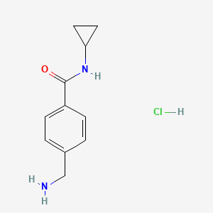 molecular formula C11H15ClN2O B1372023 4-(氨基甲基)-N-环丙基苯甲酰胺盐酸盐 CAS No. 675112-85-3