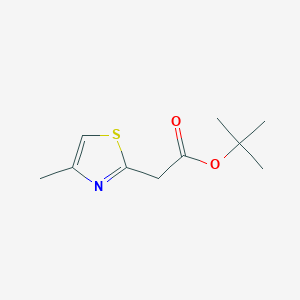 molecular formula C10H15NO2S B1372029 Tert-butyl 2-(4-methyl-1,3-thiazol-2-yl)acetate CAS No. 1211112-27-4