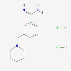 molecular formula C13H21Cl2N3 B1372032 3-(Piperidin-1-ylmethyl)benzene-1-carboximidamide dihydrochloride CAS No. 1208849-38-0