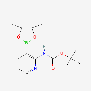 molecular formula C16H25BN2O4 B1372033 Tert-butyl 3-(4,4,5,5-tetramethyl-1,3,2-dioxaborolan-2-yl)pyridin-2-ylcarbamate CAS No. 1072944-99-0