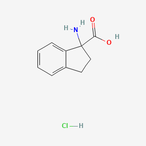 molecular formula C10H12ClNO2 B1372043 1-amino-2,3-dihydro-1H-indene-1-carboxylic acid hydrochloride CAS No. 1211618-19-7