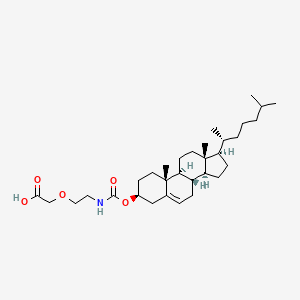 2-[2-[[(3S,8S,9S,10R,13R,14S,17R)-10,13-dimethyl-17-[(2R)-6-methylheptan-2-yl]-2,3,4,7,8,9,11,12,14,15,16,17-dodecahydro-1H-cyclopenta[a]phenanthren-3-yl]oxycarbonylamino]ethoxy]acetic acid