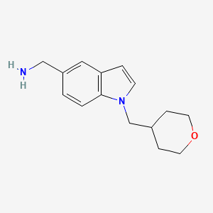 {1-[(Oxan-4-yl)methyl]-1H-indol-5-yl}methanamine