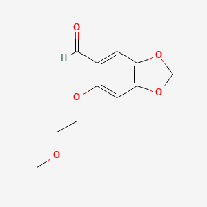 molecular formula C11H12O5 B1372051 6-(2-甲氧基乙氧基)-2H-1,3-苯并二氧杂茂-5-甲醛 CAS No. 1209421-99-7