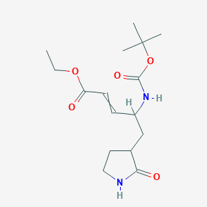 4-Tert-butoxycarbonylamino-5-(2-oxo-pyrrolidin-3-yl)-pent-2-enoic acid ethyl ester