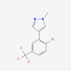 molecular formula C11H8BrF3N2 B13720548 4-(2-Bromo-5-(trifluoromethyl)phenyl)-1-methyl-1H-pyrazole 