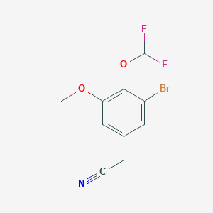molecular formula C10H8BrF2NO2 B1372055 2-[3-Bromo-4-(difluoromethoxy)-5-methoxyphenyl]acetonitrile CAS No. 1181503-01-4