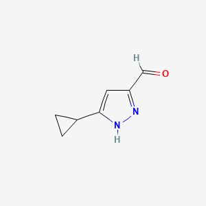 molecular formula C7H8N2O B1372056 3-环丙基-1H-吡唑-5-甲醛 CAS No. 1284220-47-8