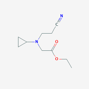 molecular formula C10H16N2O2 B1372058 Ethyl 2-[(2-cyanoethyl)(cyclopropyl)amino]acetate CAS No. 1209586-21-9