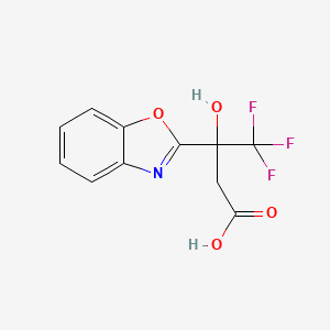 molecular formula C11H8F3NO4 B1372060 3-(1,3-Benzoxazol-2-yl)-4,4,4-trifluoro-3-hydroxybutanoic acid CAS No. 1197669-20-7