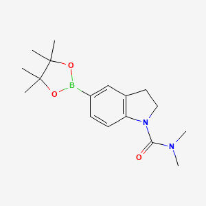 molecular formula C17H25BN2O3 B13720614 N,N-dimethyl-5-(tetramethyl-1,3,2-dioxaborolan-2-yl)-2,3-dihydro-1H-indole-1-carboxamide 