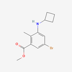 molecular formula C13H16BrNO2 B13720625 Methyl 5-bromo-3-(cyclobutylamino)-2-methylbenzoate 