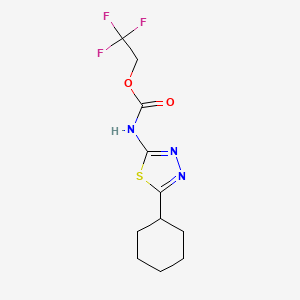 molecular formula C11H14F3N3O2S B1372067 2,2,2-trifluoroethyl N-(5-cyclohexyl-1,3,4-thiadiazol-2-yl)carbamate CAS No. 1209253-45-1